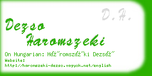 dezso haromszeki business card